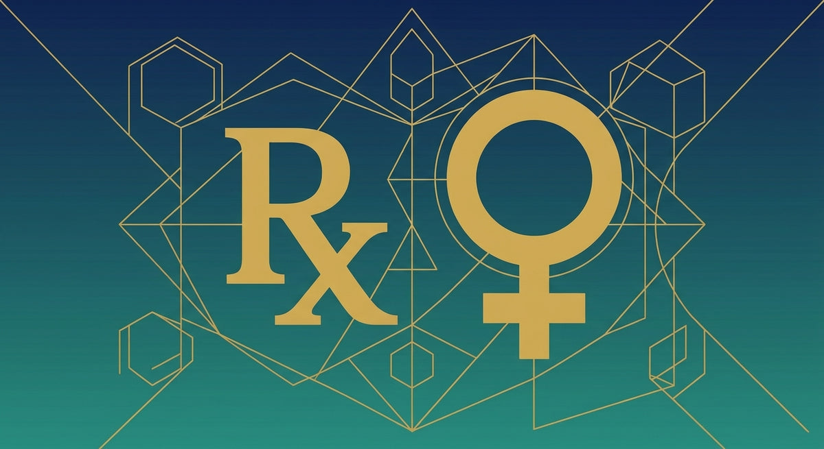 Gold Venus and retrograde symbols with geometric linework on a blue and teal background.