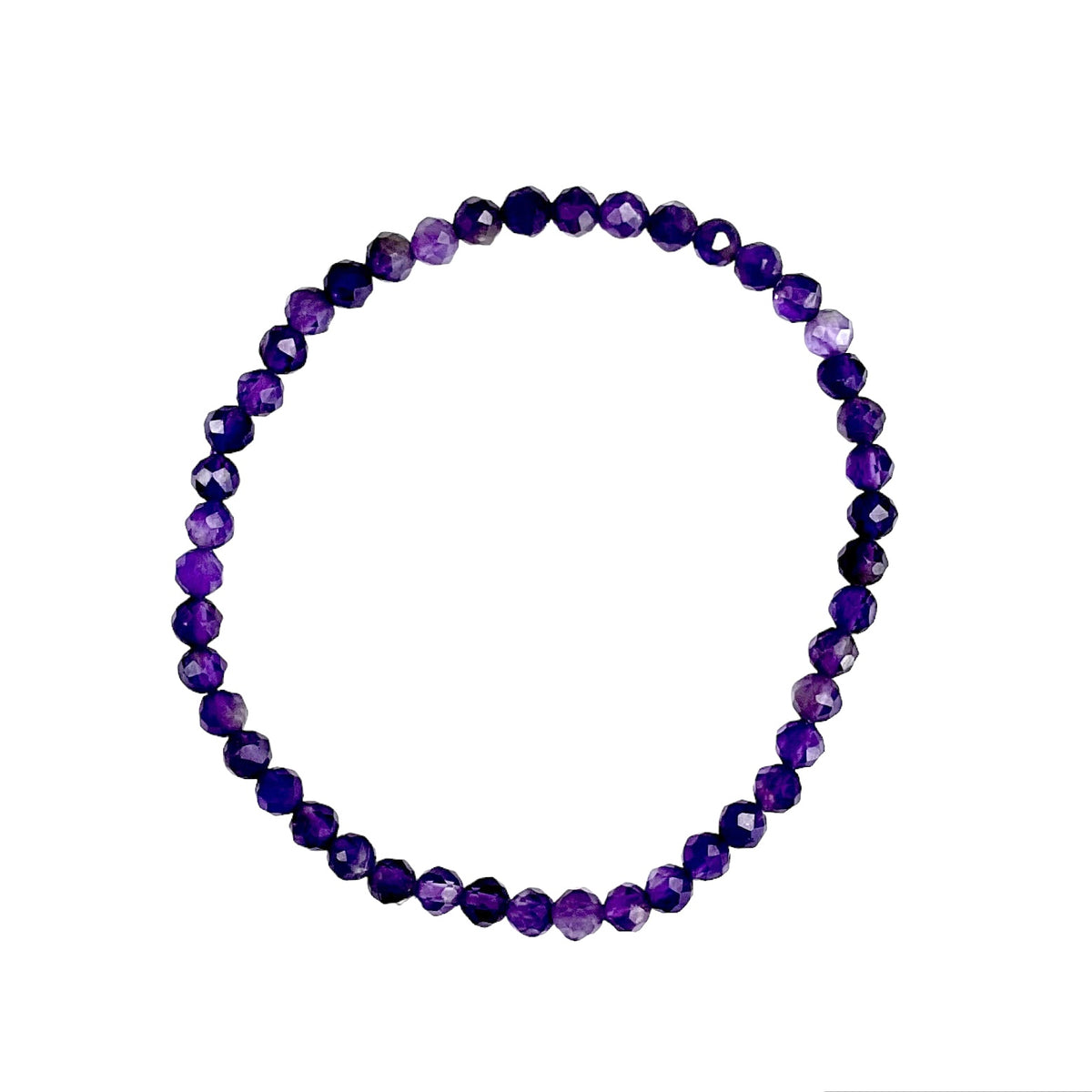 Amethyst Faceted Bead Bracelet 