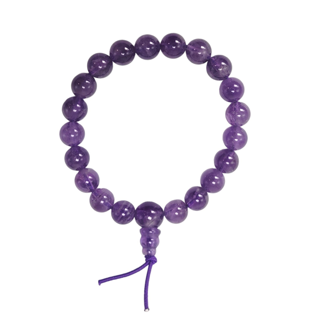 Amethyst Round Bead Bracelet