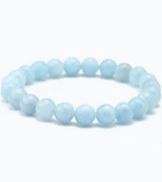 Aquamarine Round Bead Bracelet