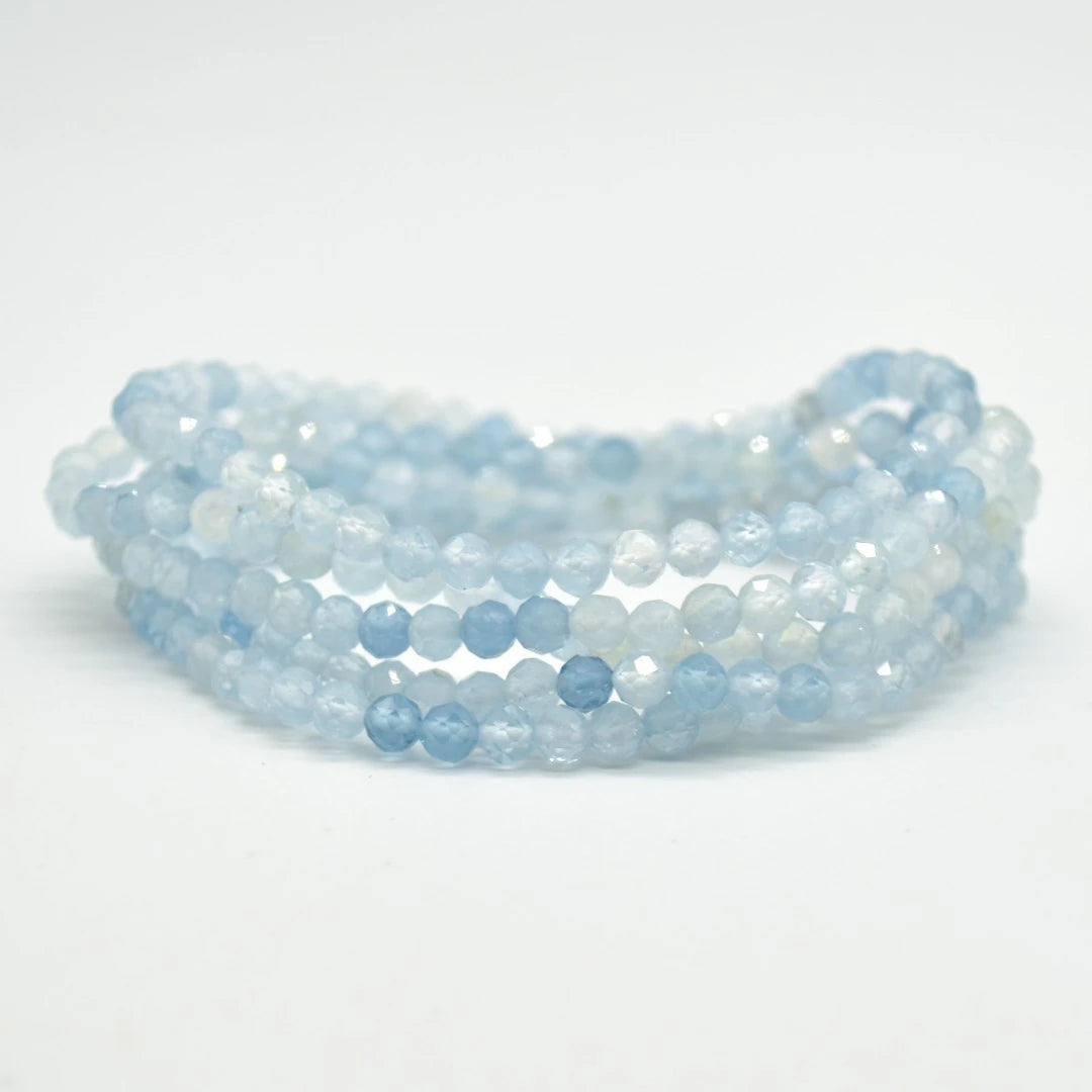 Aquamarine Faceted Bead Bracelet