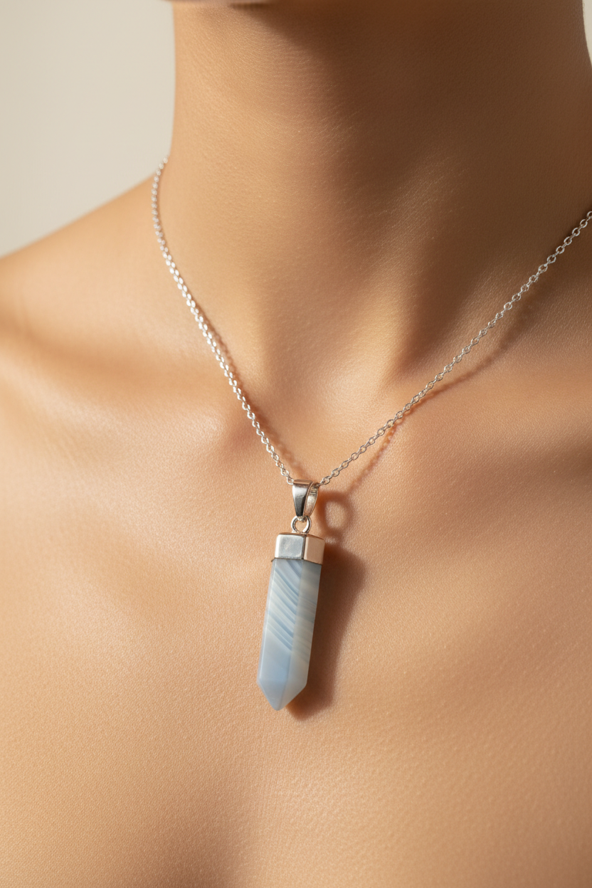 Blue Lace Agate Neck