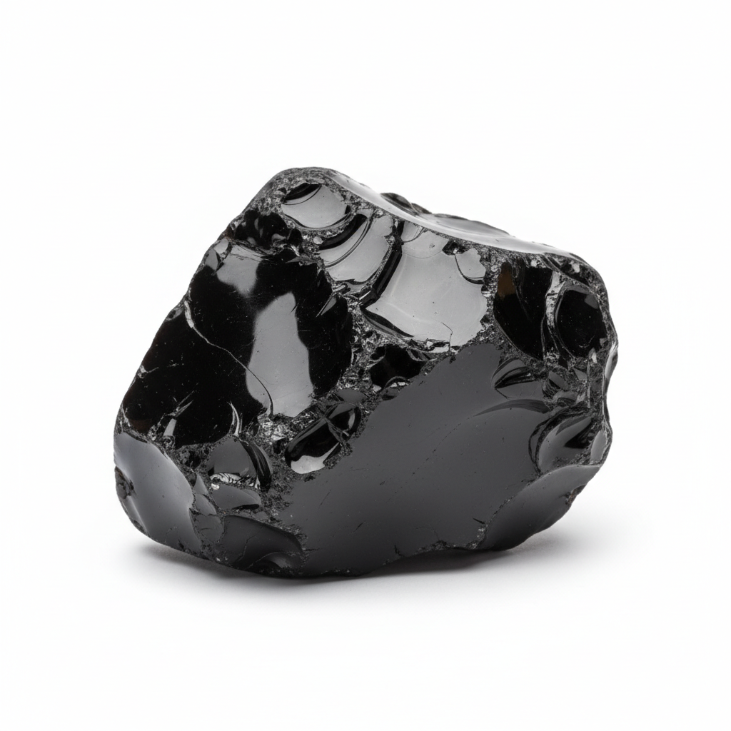 Shiny Black Obsidian Raw Large 