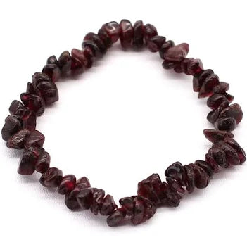 Garnet Chipped Bead Bracelet