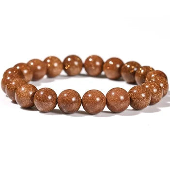 Goldstone Round Bead Bracelet