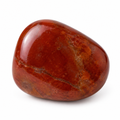 Red jade tumbled stone on white background