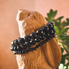 Shungite Round Bead Bracelet 