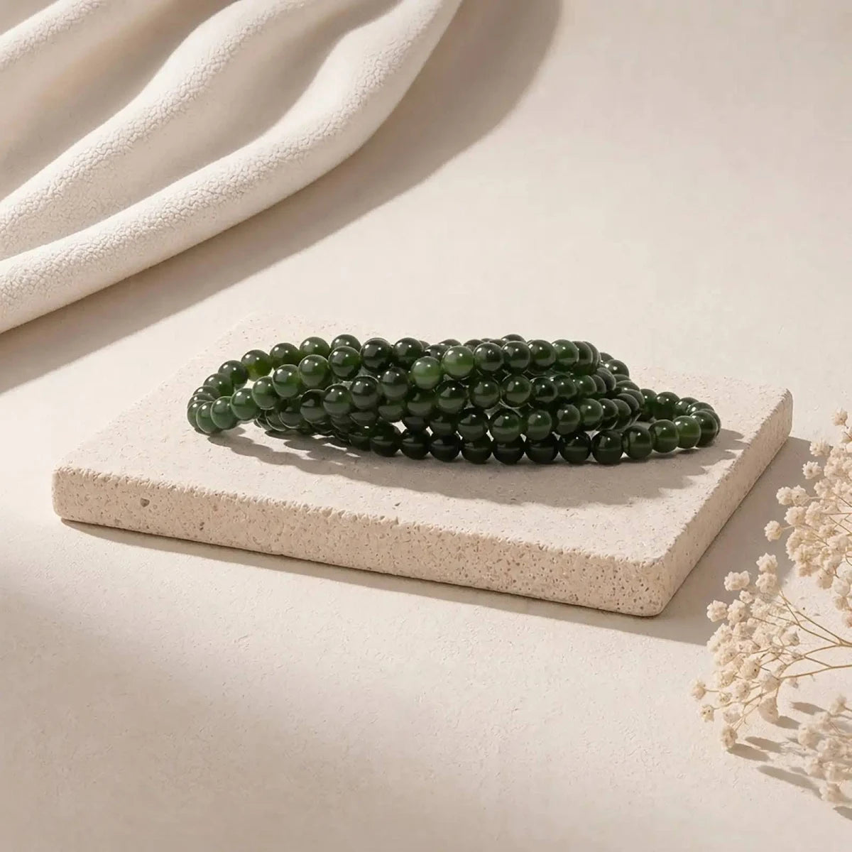 Jade Round Bead Bracelet 