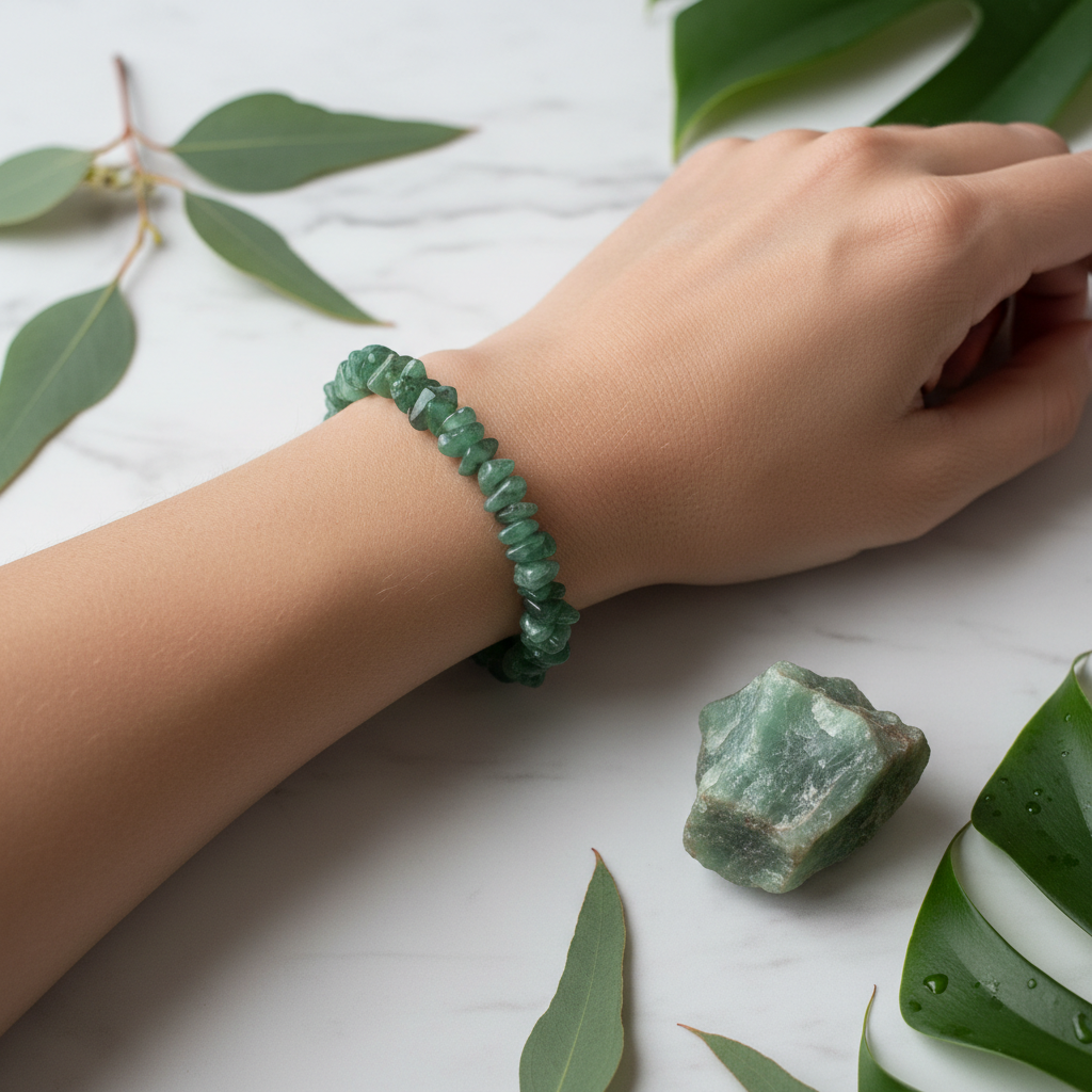 Aventurine Round Chipped Bead Bracelet 