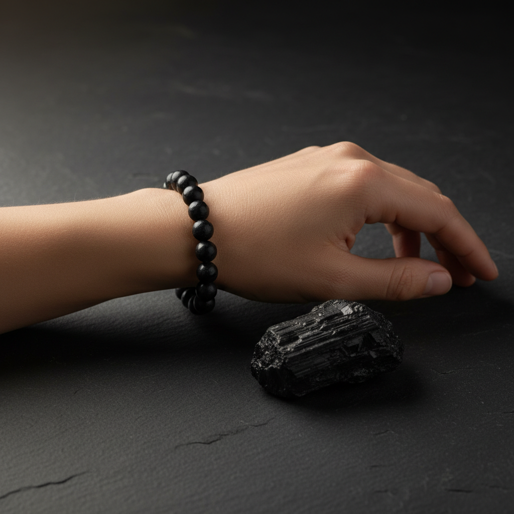 Black Tourmaline Round Bracelet 