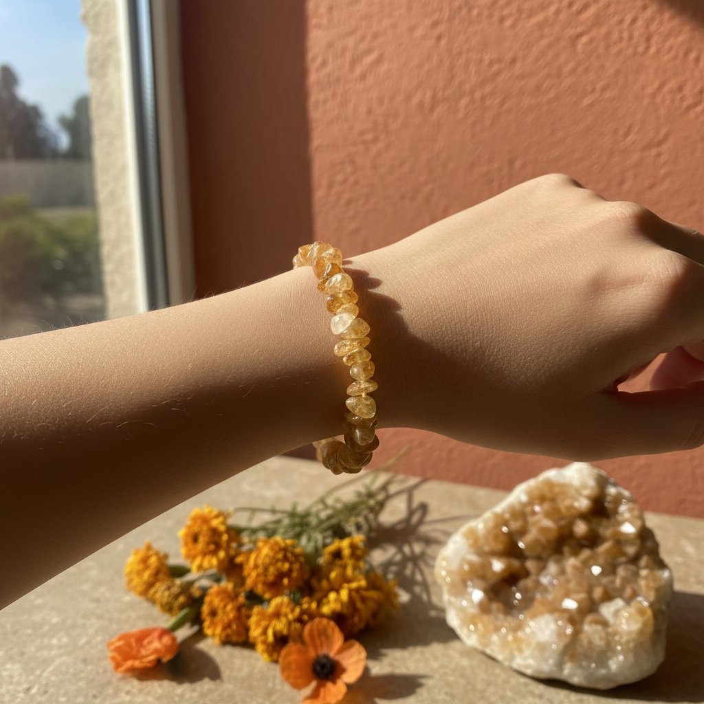 Citrine Chipped Bead Bracelet 
