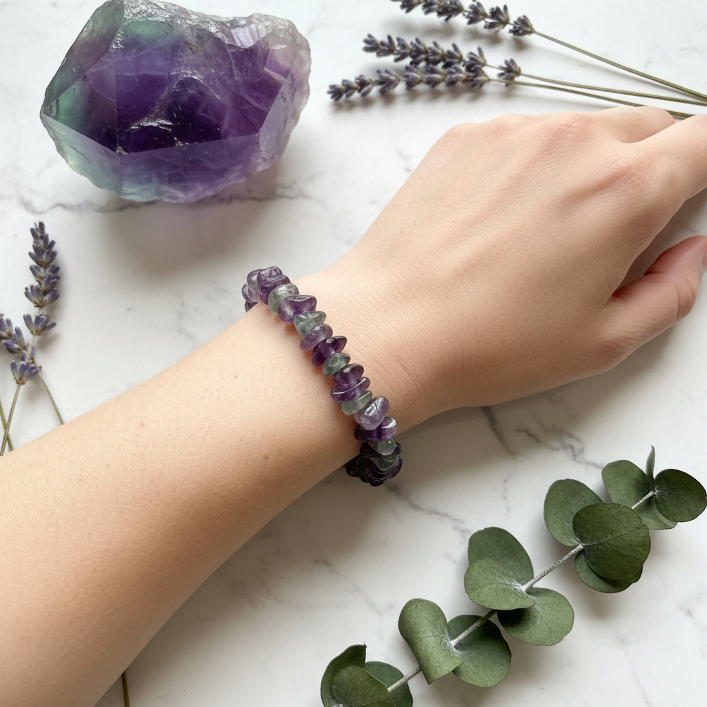 Fluorite Chipped Bead Bracelet 