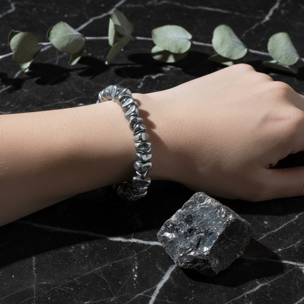 Hematite Chipped Bead Bracelet 