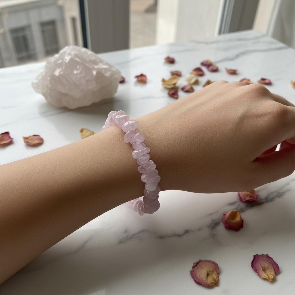 Kunzite Chipped Bead Bracelet 