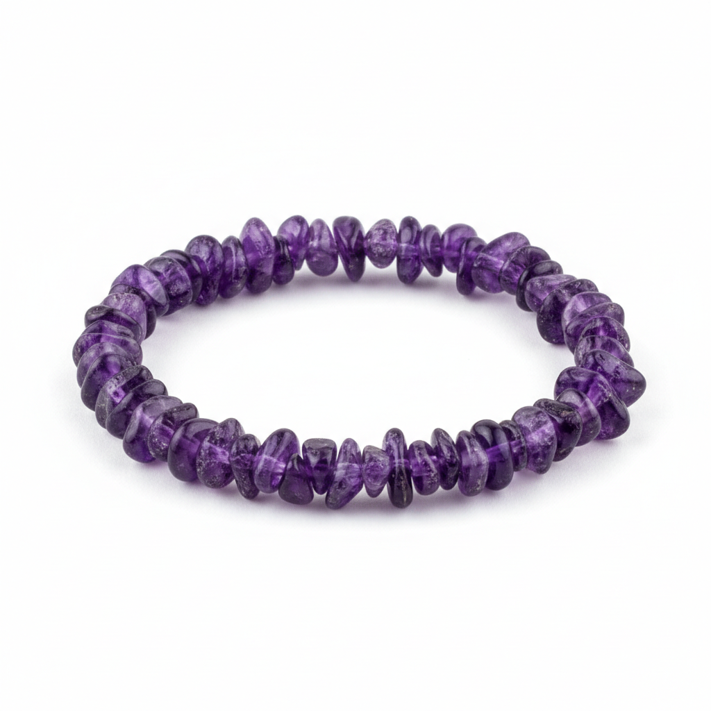 Amethyst Round Bead Bracelet 