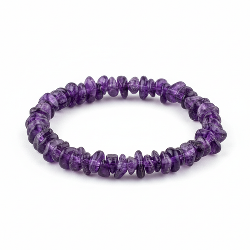 Amethyst Round Bead Bracelet 