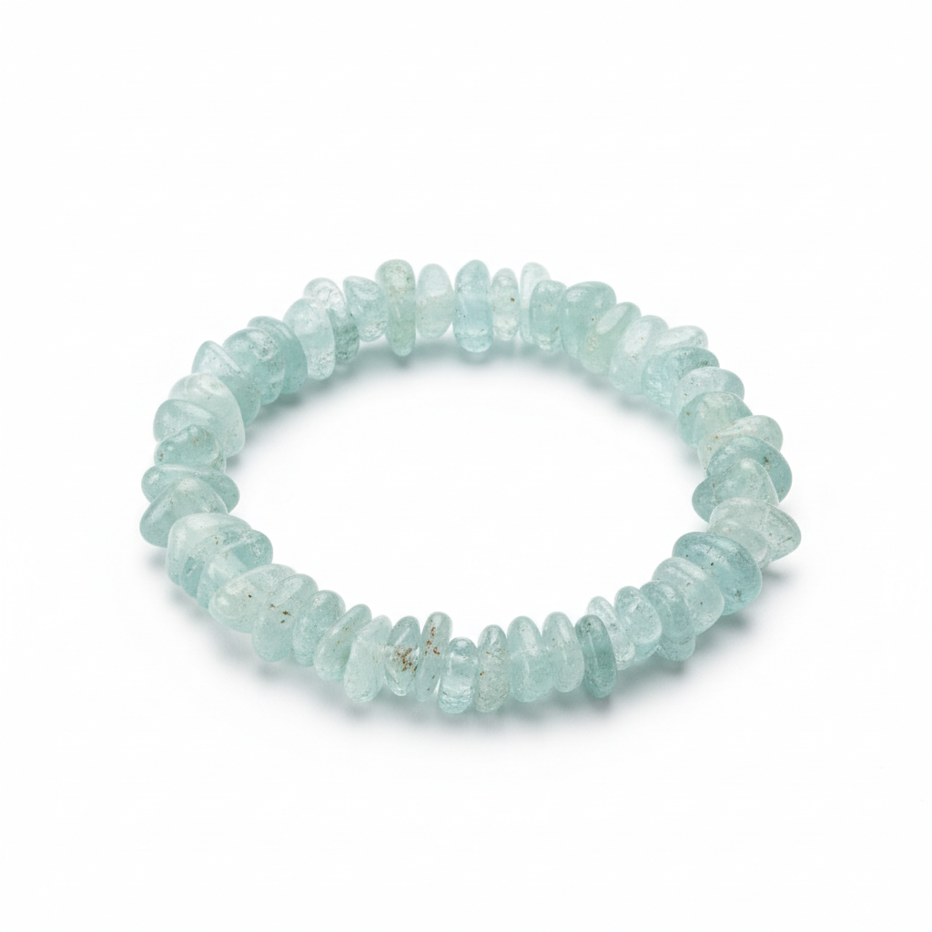 Aquamarine Chipped Bead Bracelet 