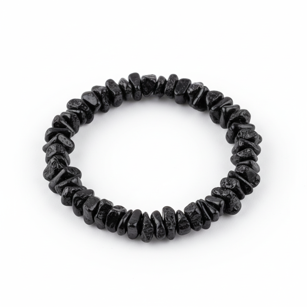 Black Tourmaline Chipped Bead Bracelet 