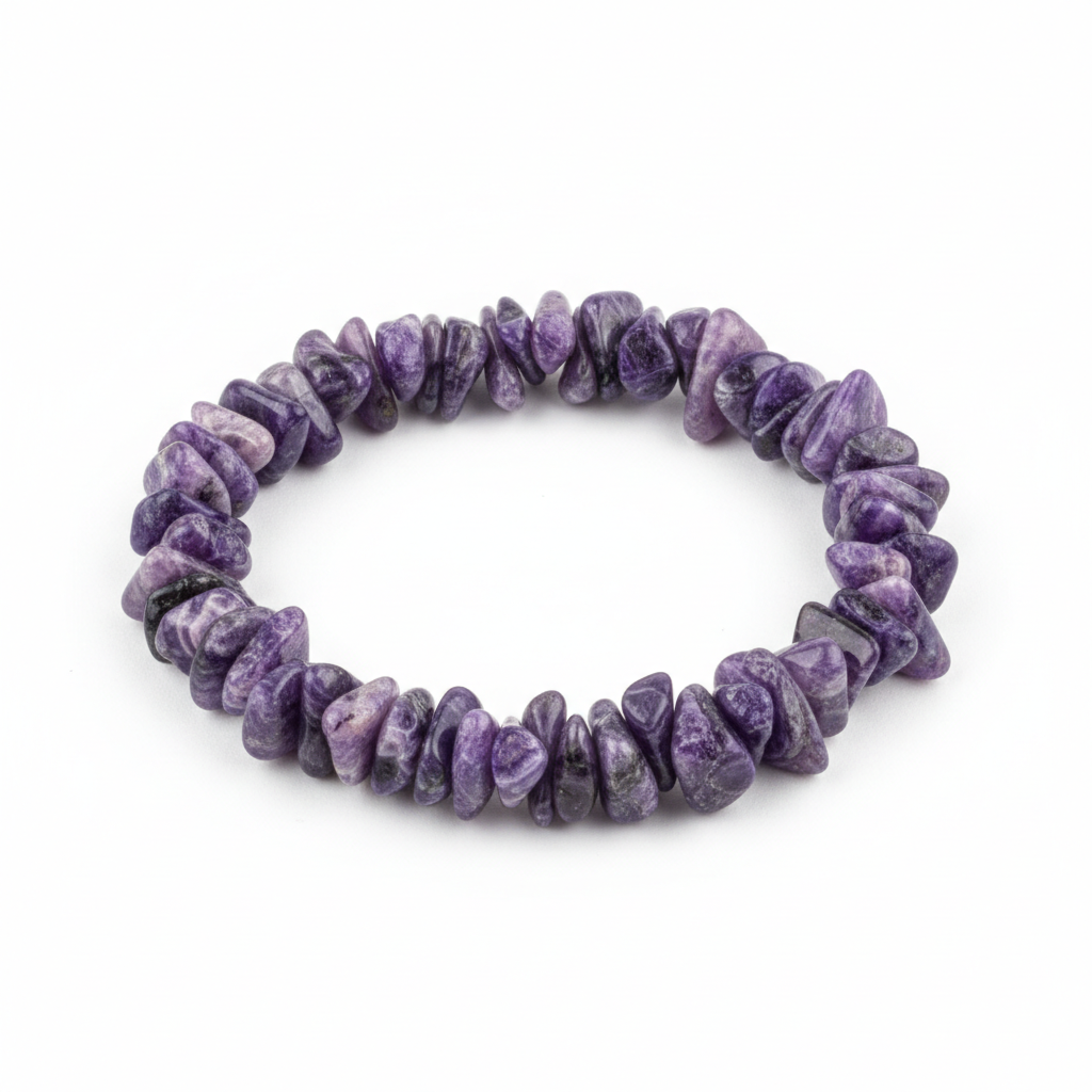 Charoite Chipped Bead Bracelet 