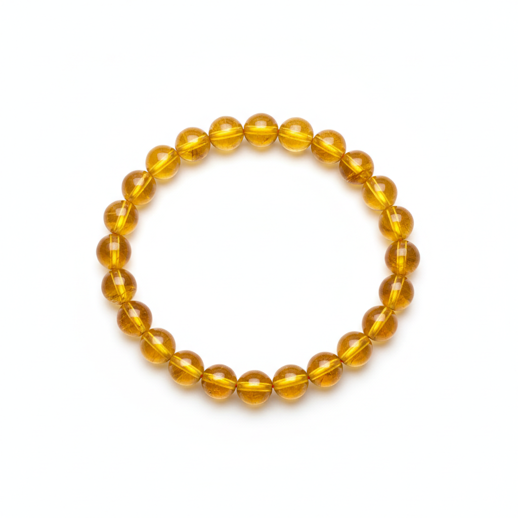 Citrine Round Bead Bracelet 