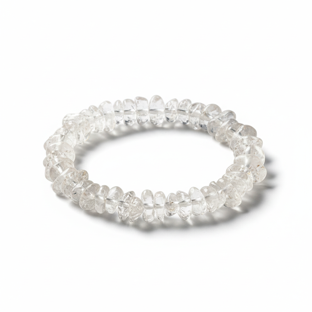 Clear Quartz Chipped Bead Bracelet 