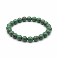 Ruby Zoisite Round Bead Bracelet 