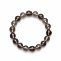 Smoky Quartz Round Bead Bracelet 