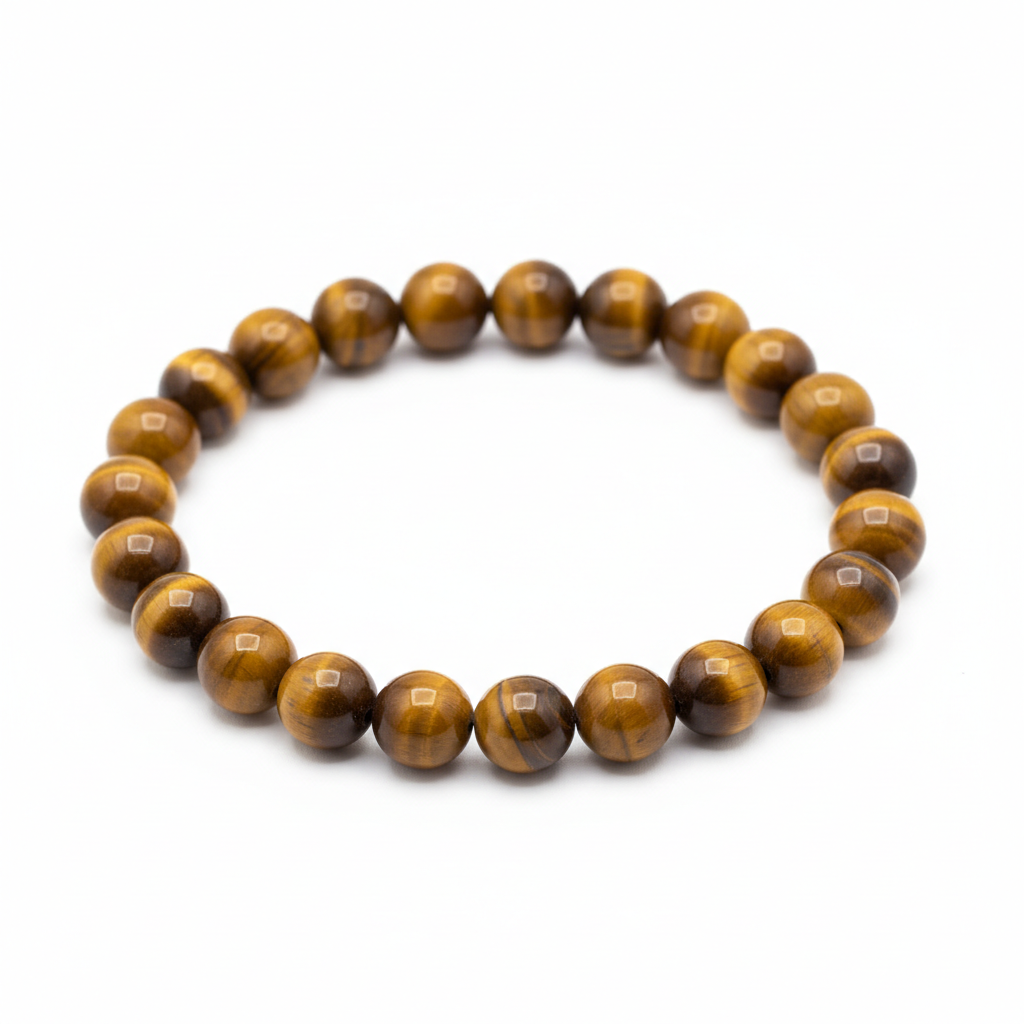 Tiger Eye Round Bead Bracelet 