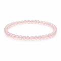 Rose Quartz 4mm Faceted Bead Bracelet - White Background