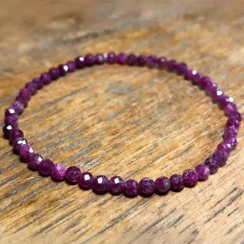 Ruby Faceted Bead Bracelet