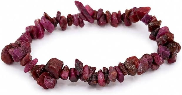 Ruby Chipped Bead Bracelet