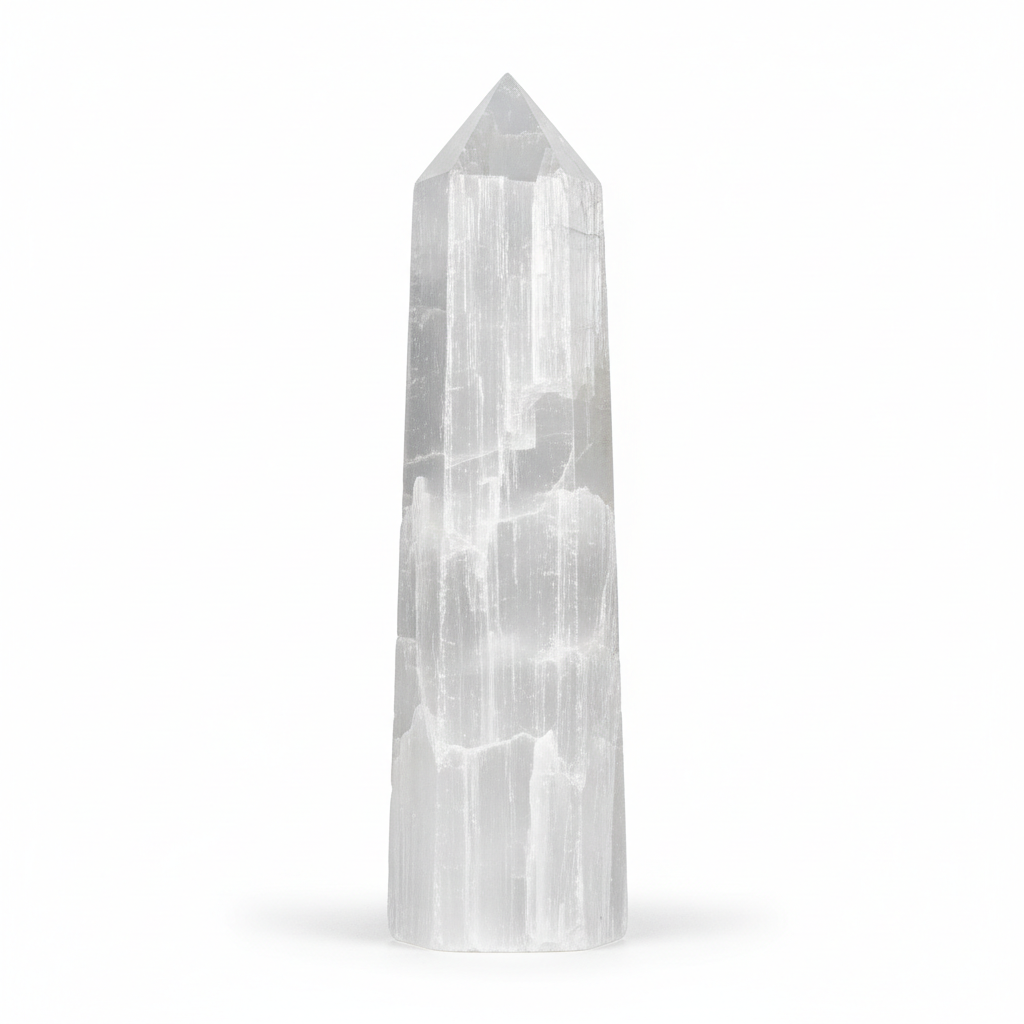 Selenite Obelisk White