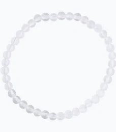 Selenite Round Bead Bracelet