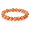 Sunstone Round Bead Bracelet - White Background